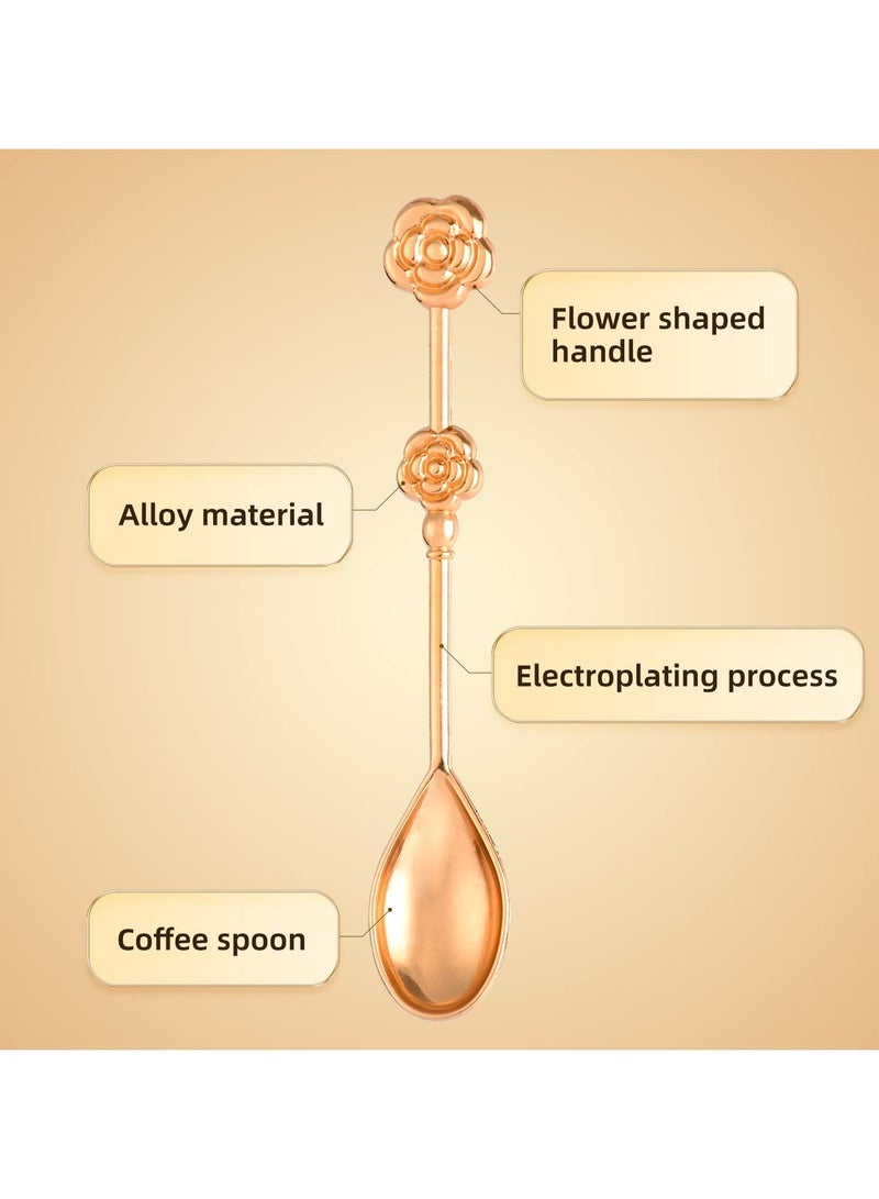 20 Pcs Teaspoons, Gold Rose-shaped Coffee Spoon Teaspoon, Teaspoon Gift Set for Wedding Gift, Bridal Shower, Baby Shower Favors, Drink Spoon Gifts and Souvenirs for Guests (10 Packs) - Image 3