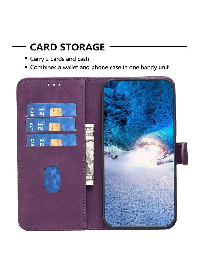 S-TOP Case For OPPO A96 5G / Reno7 Z Plaid Embossed Leather Phone Case - Image 4