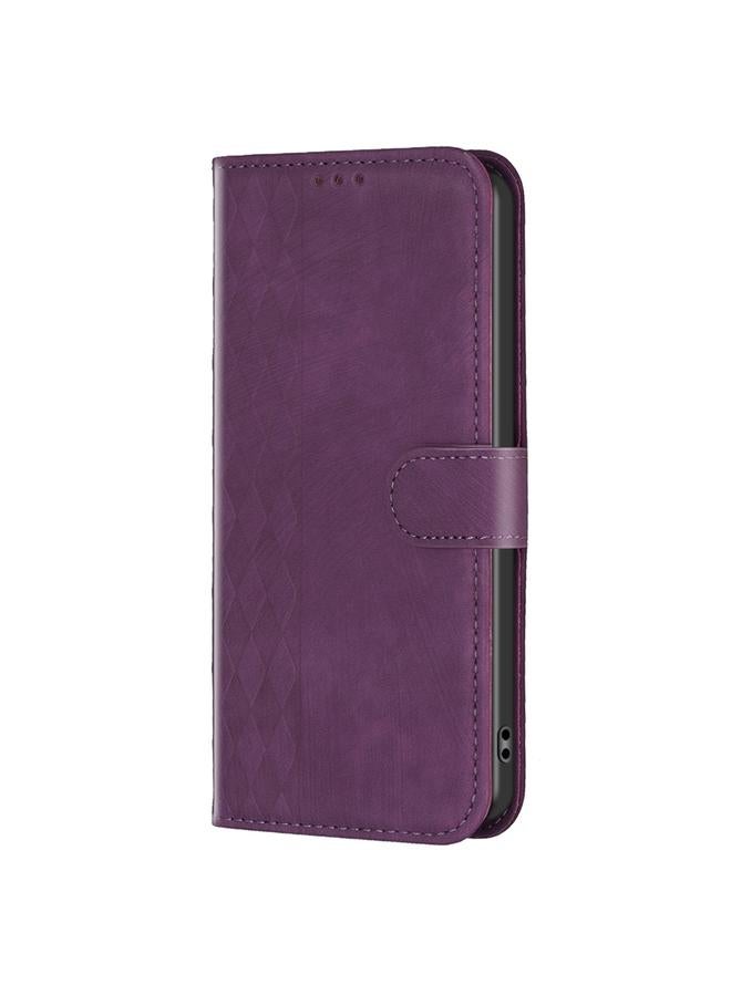 S-TOP Case For OPPO A96 5G / Reno7 Z Plaid Embossed Leather Phone Case - Image 2