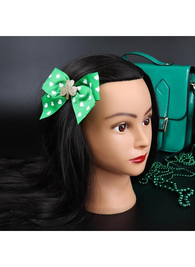 Needzo Saint Patrick’S Day Bow With Shamrock Festive Hair Accessory With Alligator Clip St. Patty’S Hairpiece One Size Fits Most  - Image 2