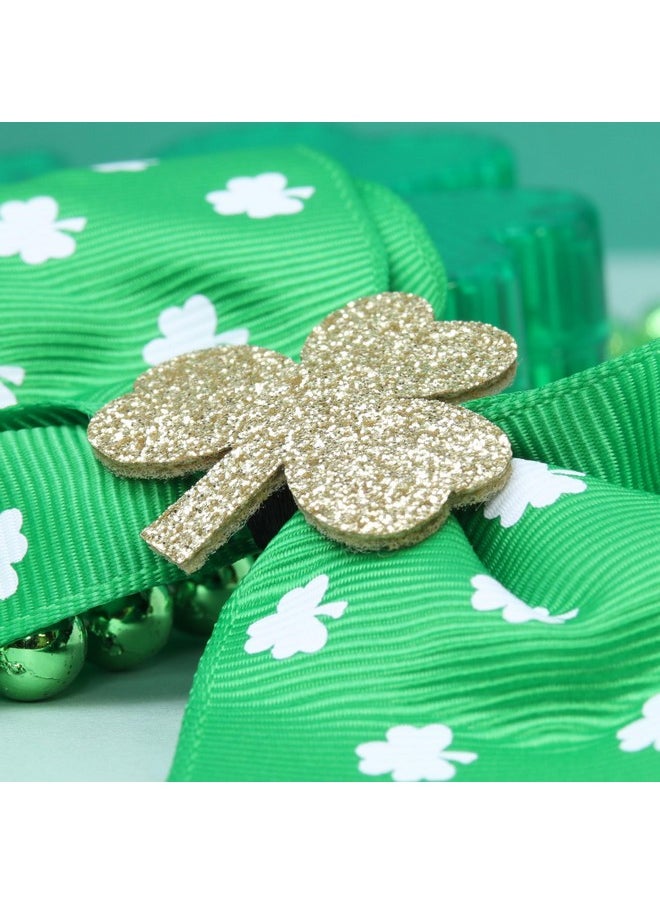 Needzo Saint Patrick’S Day Bow With Shamrock Festive Hair Accessory With Alligator Clip St. Patty’S Hairpiece One Size Fits Most  - Image 3