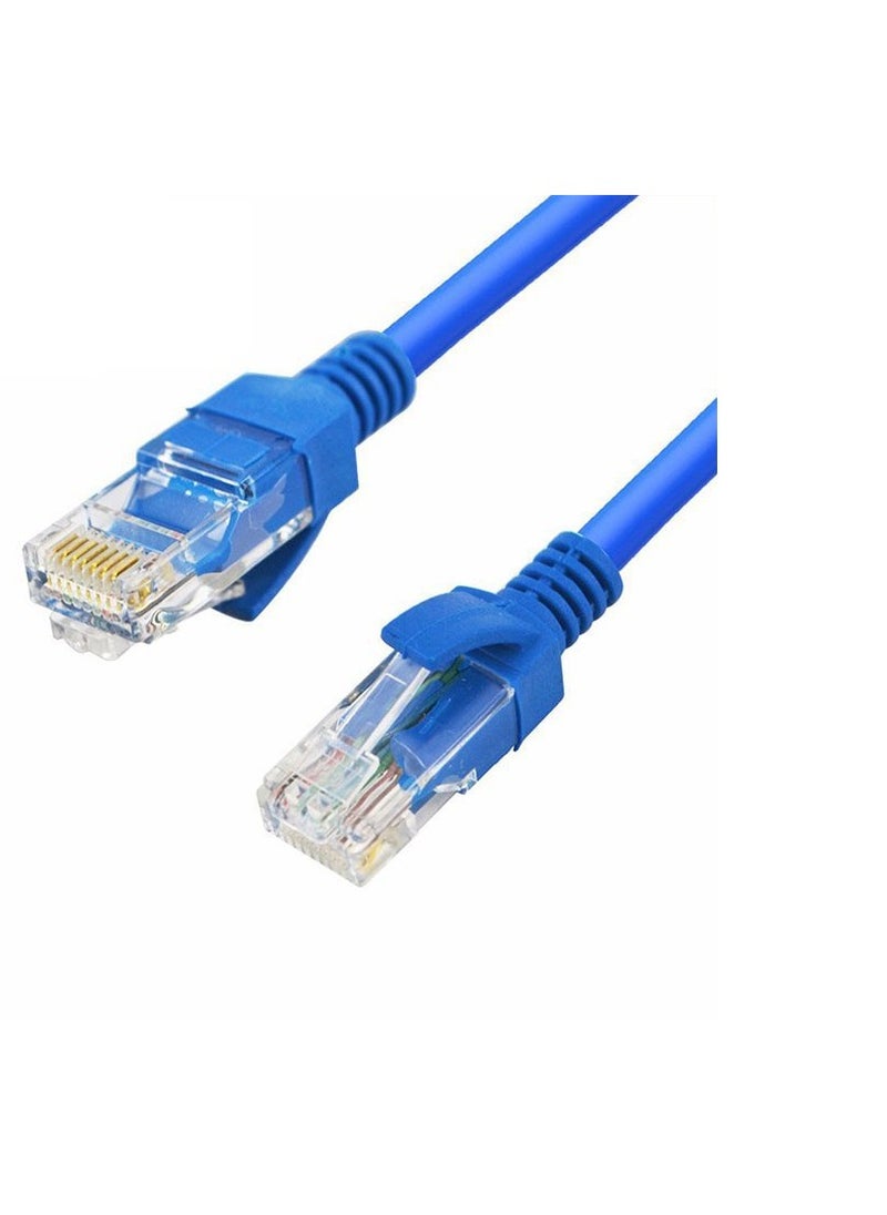 Generic - CAT6 Ethernet Cable RJ45  Colour: Blue U/UTP (unscreened) Stranded bare copper conductors Insulation: HDPE, diameter: 0.97 mm (0.04″) Sheath: PVC Conductor thickness: 24AWG (7/0.2) - Image 1