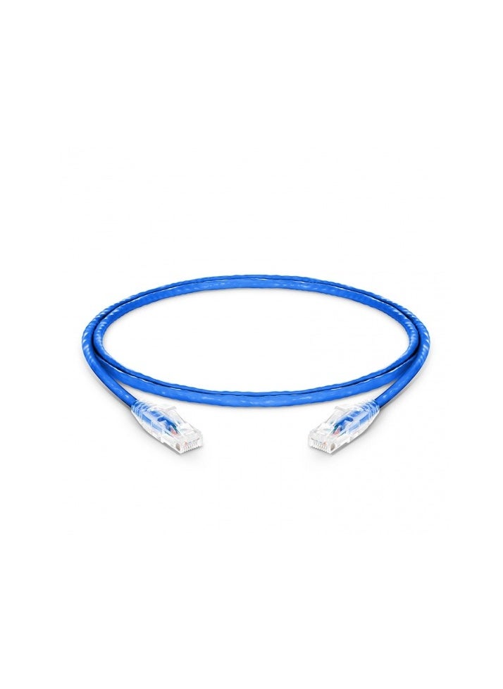 Generic - CAT6 Ethernet Cable RJ45  Colour: Blue U/UTP (unscreened) Stranded bare copper conductors Insulation: HDPE, diameter: 0.97 mm (0.04″) Sheath: PVC Conductor thickness: 24AWG (7/0.2) - Image 1