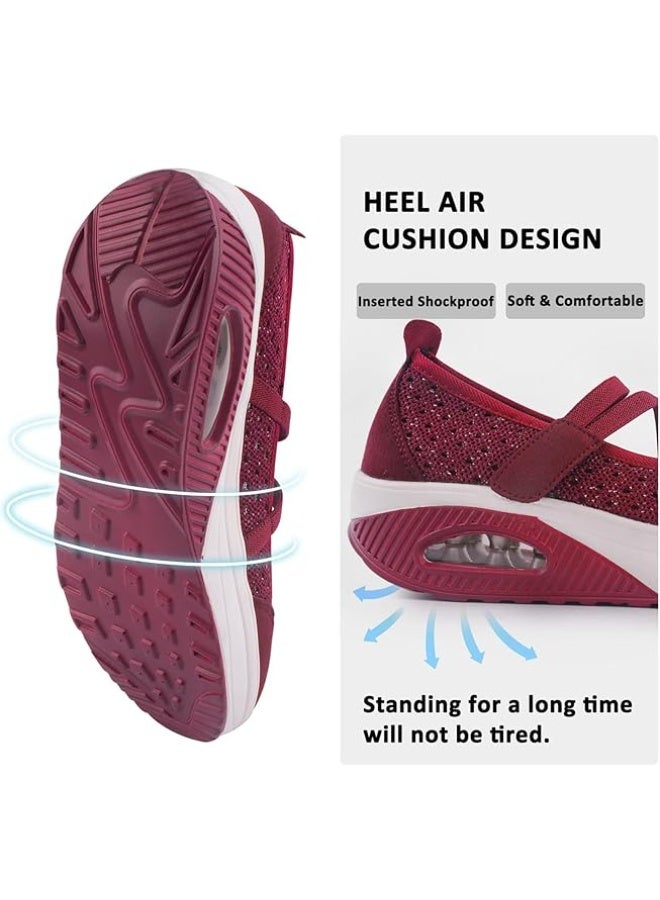 Women's Comfortable Working Nurse Shoes Non-Slip Adjustable Breathable Walking Buffer Fitness Casual Nursing Orthotic Lightweight Shoes Arthritis, Diabetes Heel Pain  - Image 3