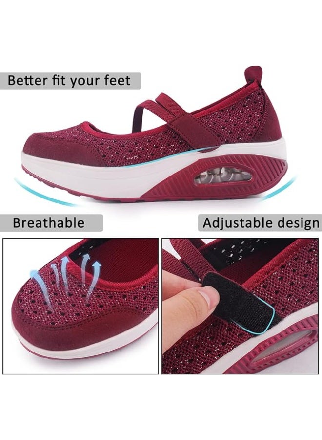 Women's Comfortable Working Nurse Shoes Non-Slip Adjustable Breathable Walking Buffer Fitness Casual Nursing Orthotic Lightweight Shoes Arthritis, Diabetes Heel Pain  - Image 2