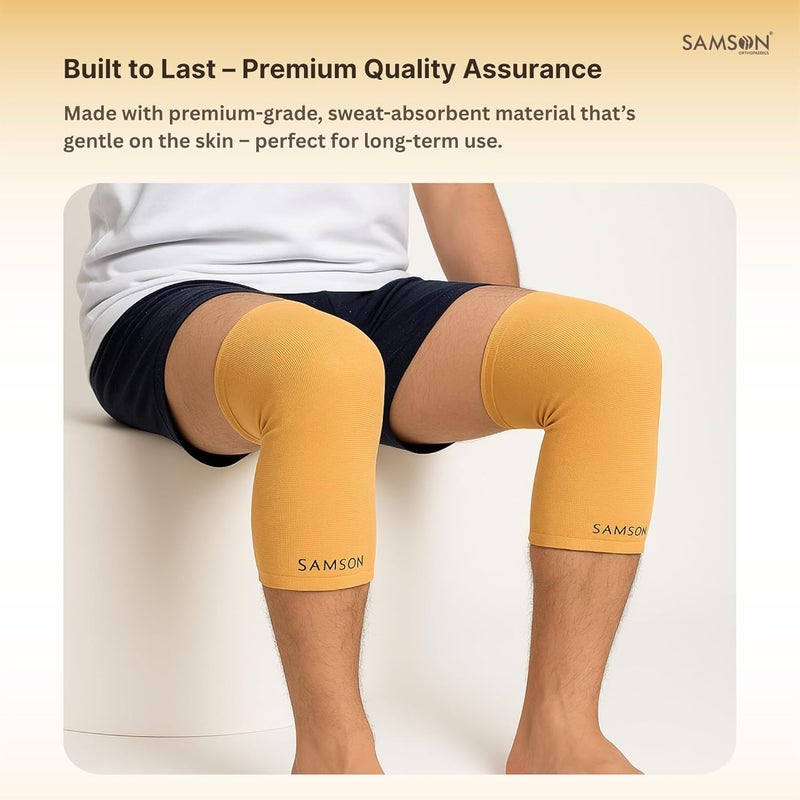 Samson Knee Cap Soft | Pain Relief & Recovery for Men & Women | Perfect for Gym, Sports & Yoga (Pair, Medium) - Image 2