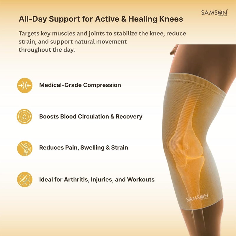 Samson Knee Cap Soft | Pain Relief & Recovery for Men & Women | Perfect for Gym, Sports & Yoga (Pair, Medium) - Image 4