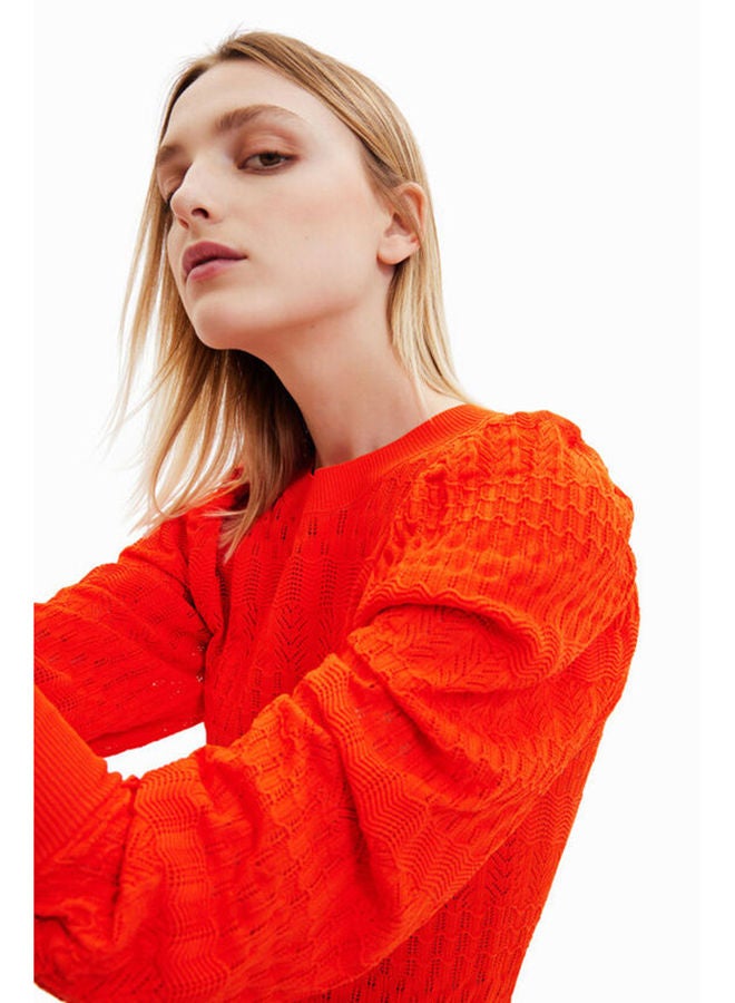 DESIGUAL كنزة مخرمة بأكمام بالون  - Image 4
