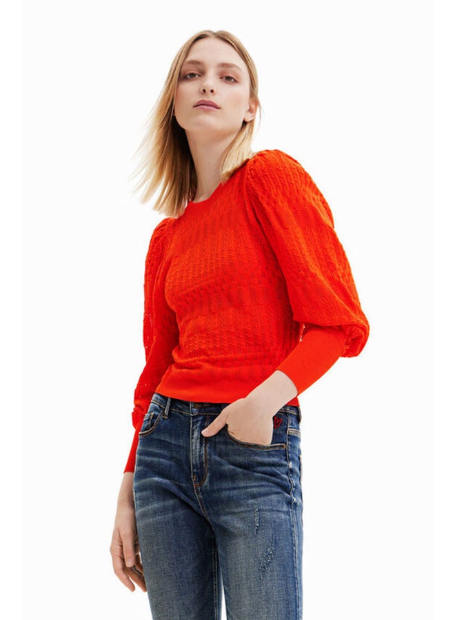 DESIGUAL كنزة مخرمة بأكمام بالون  - Image 1