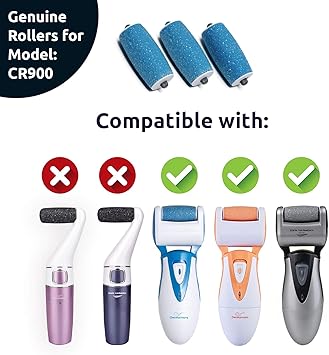 Own Harmony Extra Coarse Refill Rollers by Own Harmony for Electric Hard Skin Callus Remover CR900 Foot Care for Healthy Feet Best Pedicure File Tools Refills 3 Pack Extra Coarse Replacement Roller Blue - Image 3