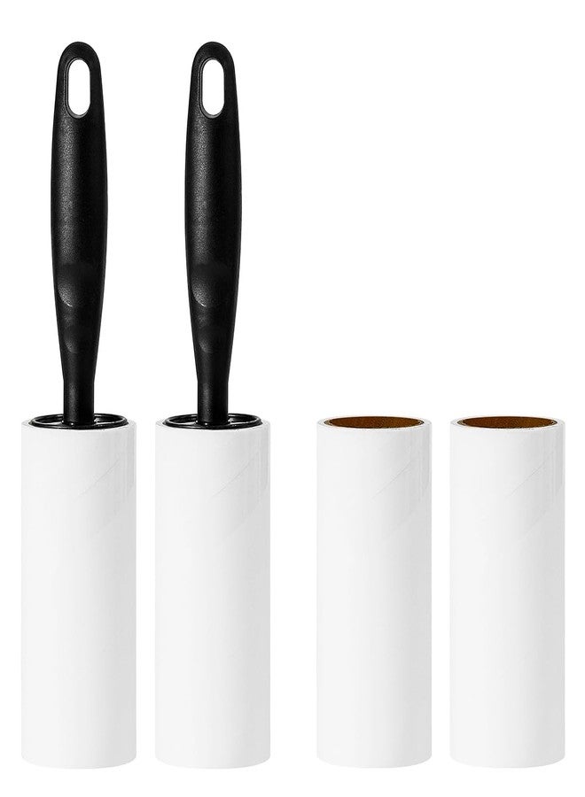 MINGRACE Lint Rollers for Pet Hair Extra Sticky Lint Roller for Clothes Lint Removal 4 Sticky Rolls with 2 Handles (Black/Black Handles & 4 Refills) - Image 1