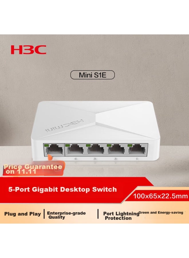 H3c 5-port 100mbps Switch, Enterprise-grade Switch, Home And Dormitory Surveillance Network Cable Splitter, S1e - Image 1