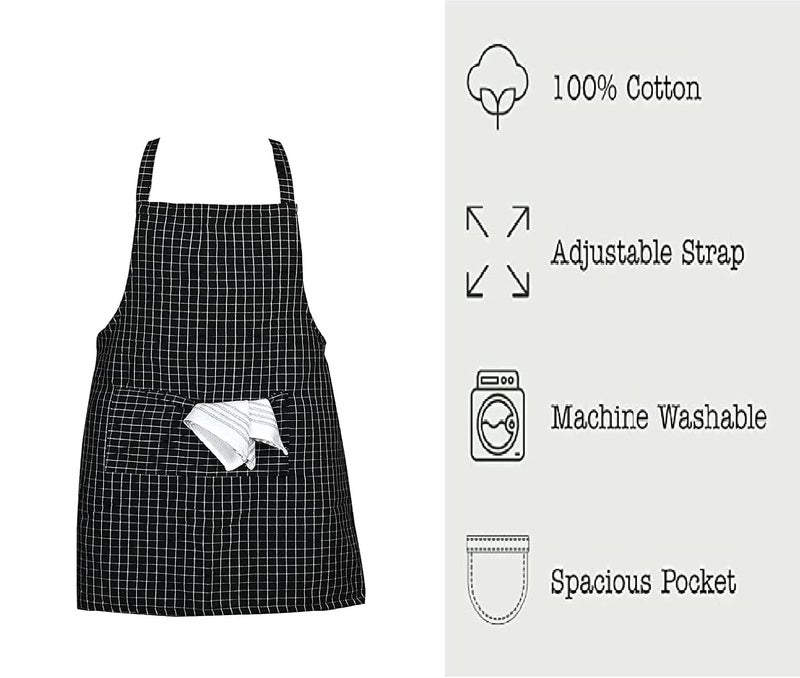 CRAZYWEAVES 100% cotton apron cooking kitchen apron for women and men chef apron - Image 4