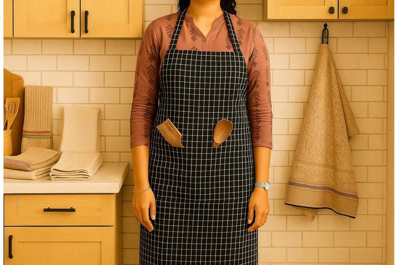 CRAZYWEAVES 100% cotton apron cooking kitchen apron for women and men chef apron - Image 3