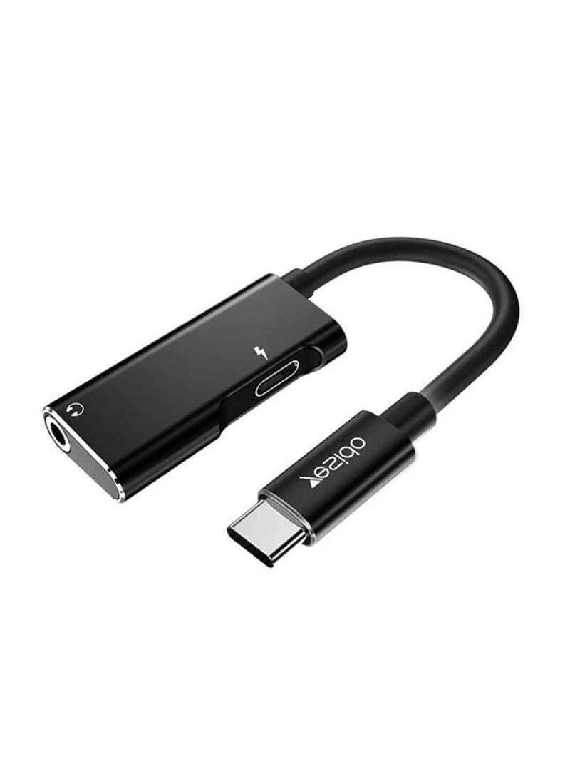 Yesido Cablu Adaptor Audio Yesido YAU22 Type-C la Jack Type-C Black  - Image 1