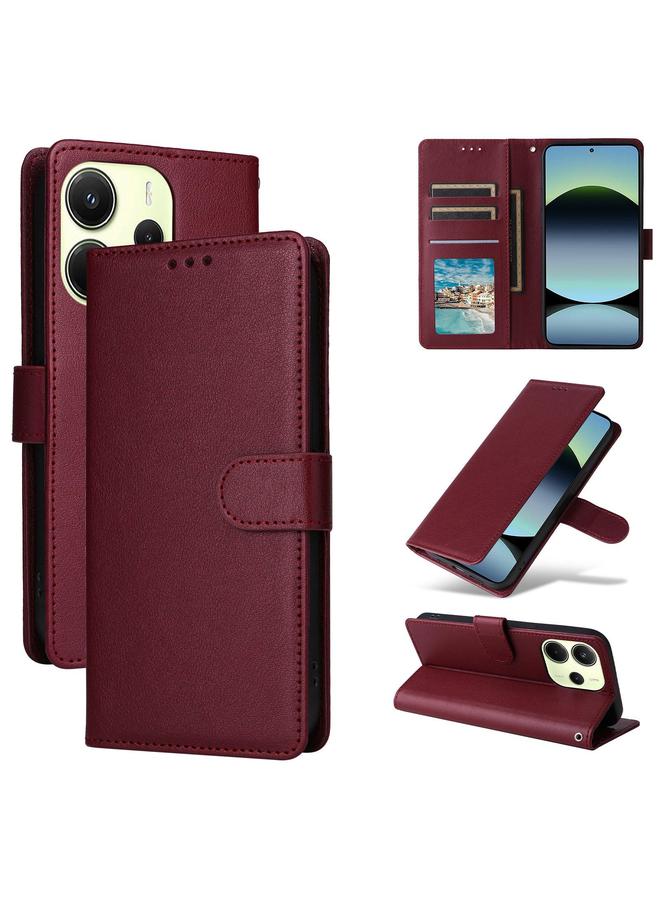 erorex Case For Redmi Note 14 4G 164.84mm 3-Card Slots Multifunctional Leather Phone Case - Image 1