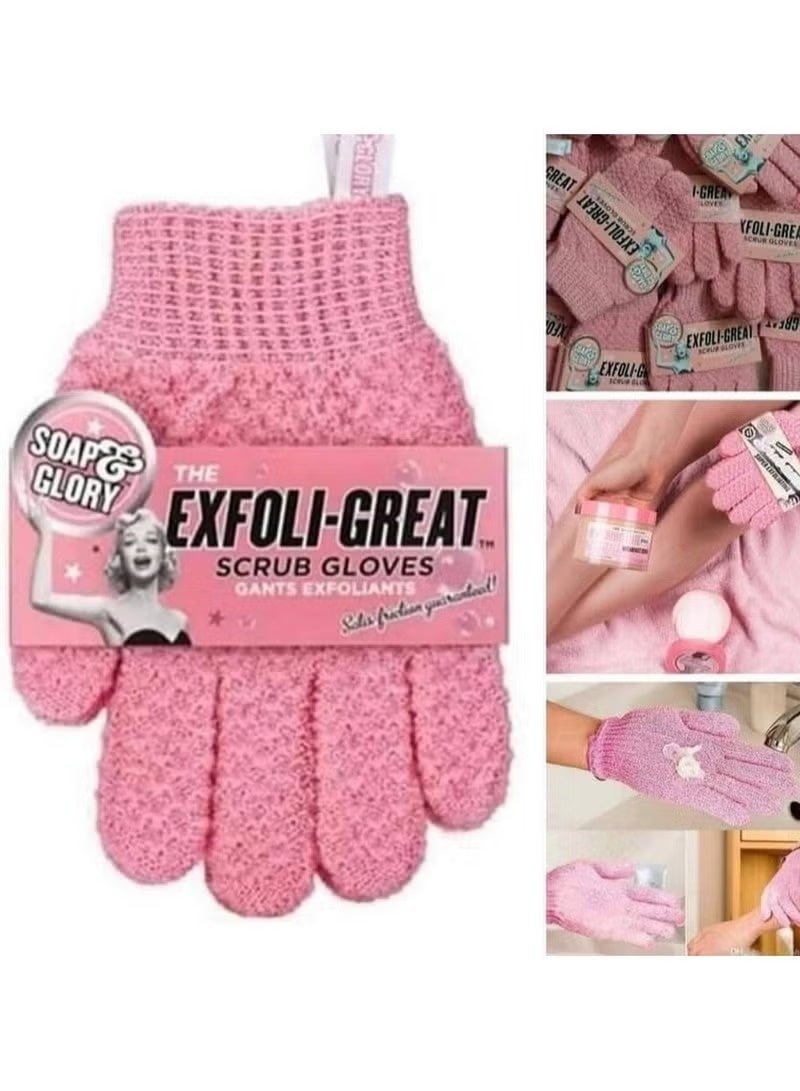 Soap & Glory Body Exfoliating Gloves – Pink, 2 Pieces - Image 3