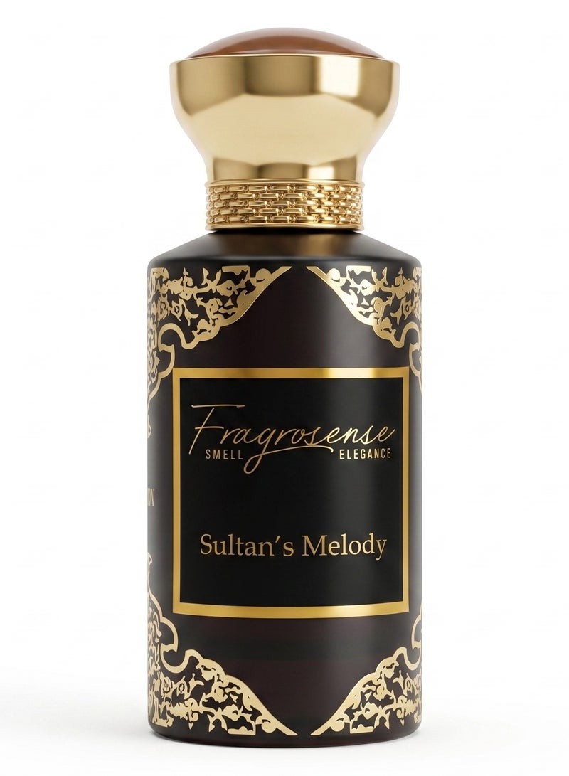 عطر لحن السلطان للجنسين 50 مل، مزيج طويل الأمد من العود والورد، عطر فاخر خشبي زهري دافئ حار مع لمسة من العنبر، رائحة مميزة للرجال والنساء