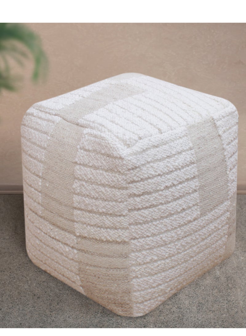 لوفت سونغرو، بوف مربع، 40×40×40 سم، قماش، عاجي - Image 2