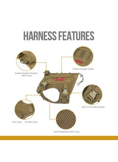 OneTigris Tactical Dog Harness Vest,No-Pull Service Dog Vest with Hook & Loop Panels,Adjustable Dog Vest Harness for Walking Hiking Training(Coyote Brown,XS)  - Image 4
