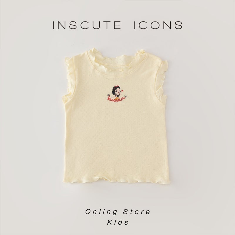 Children'S Vest T-Shirt Pure Cotton Bottoming Shirt Girls' Printed T-Shirt Breathable Sweat-Absorbent All-Matching Top Class A 6 - Image 5