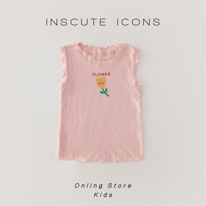 Children'S Vest T-Shirt Pure Cotton Bottoming Shirt Girls' Printed T-Shirt Breathable Sweat-Absorbent All-Matching Top Class A 6 - Image 4