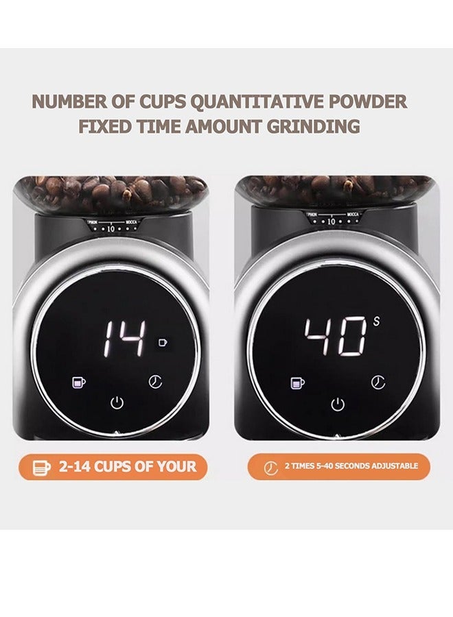 ET-LIFE 12-Cups Electric Coffee Grinder with 25 Gears Precise Settin, Stainless Steel Coffee Grinder, LCD Screen and Large Capacity for Turkish/Espresso/Mocha/Drip/Pour Over/French Press - Image 4
