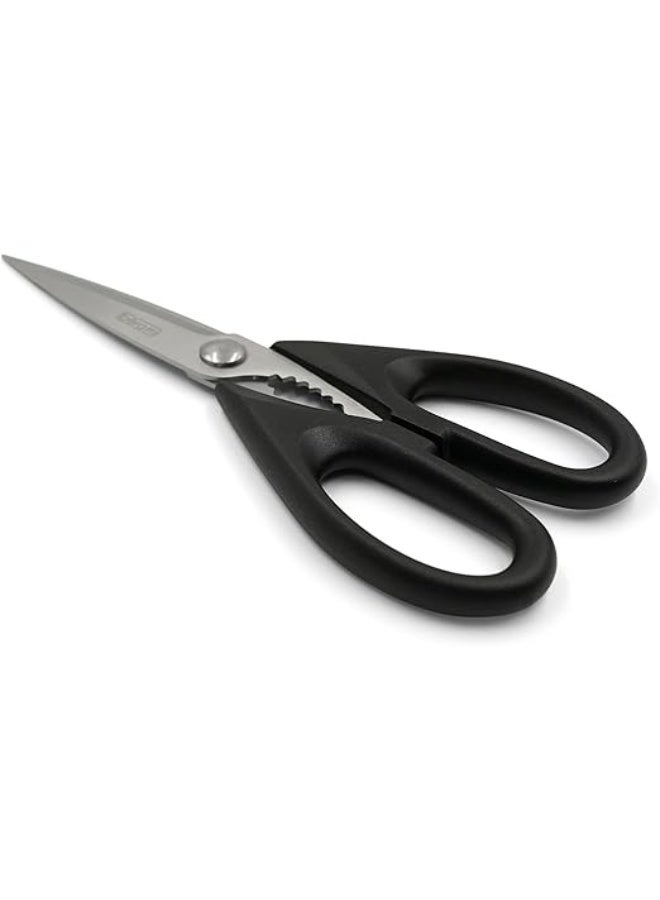 BERAM 9 Inch Kitchen Scissors with Nutcracker Full Black 2CR13 Stainless Steel Blades Ergonomic Heavy Duty Multipurpose Shears for Cooking Food Preparation Office and Household Use - Image 1