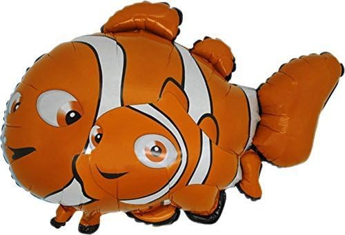 GRABO 37 Inch Clown Fish Shaped Foil Balloon - Image 1