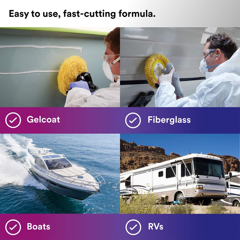 Perfect-It 3M Perfect-It Gelcoat Light Cutting Polish + Wax, 36109, 1 Pint, One-Step Process, Removes Scratches and Swirls, Light Oxidation Remover for Boats and RVs - Image 4
