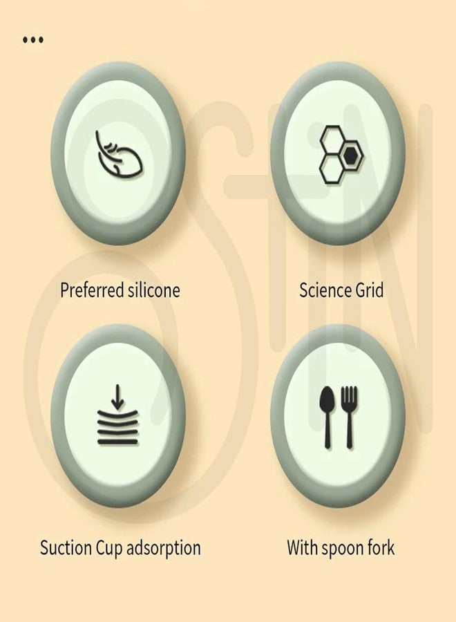 Ostin Food Plates with Straw Brush Tableware Baby Feeding Set Children's Dishes Kids Cutlery Kit Silicone Tableware Set Baby Food Plate. (Round Pink) - Image 3