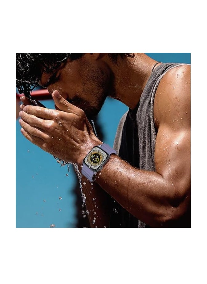 ten.tech - Ten Tech Silicone Band for Apple Watch Ultra/Ultra 2 49mm 45mm 44mm 42mm, Waterproof Soft Silicone Sports Band for iWatch Ultra SE 8/7/6/5/4/3/2/1, Lavender Gray - Image 1
