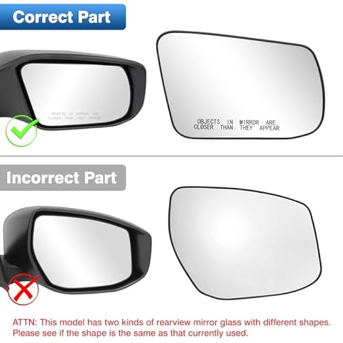 ريحني زجاج مرآة الجانب الراكب لنيسان ألتيما سنترا 2013 2014 2015 2016 2017 2018 زجاج مرآة الجانب الأيمن المرايا المحدبة الخلفية مع تدفئة كهربائية 963653Th0A - Image 4