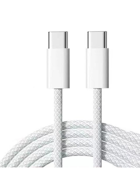 USB C Cable 2M, 60W Braided Power Delivery PD Fast charge Cable USB C to USB C Compatible iPhone 16 Pro/16 Pro Max/16/16 Plus, iPad Pro/mini 6, MacBook Pro/Air, Sam sung S24 Ultra, Huawei P60, etc