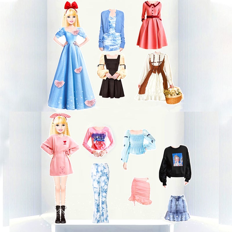 Daniel Axel Magnetic Princess Dress Up Paper Doll Pretend Play Toys Magnet People Clothes Puzzles Game for 3+ Year Old Girls Toddler,Preschool Learning Created Imagine Set Birthday Gift (B Set) - Image 5