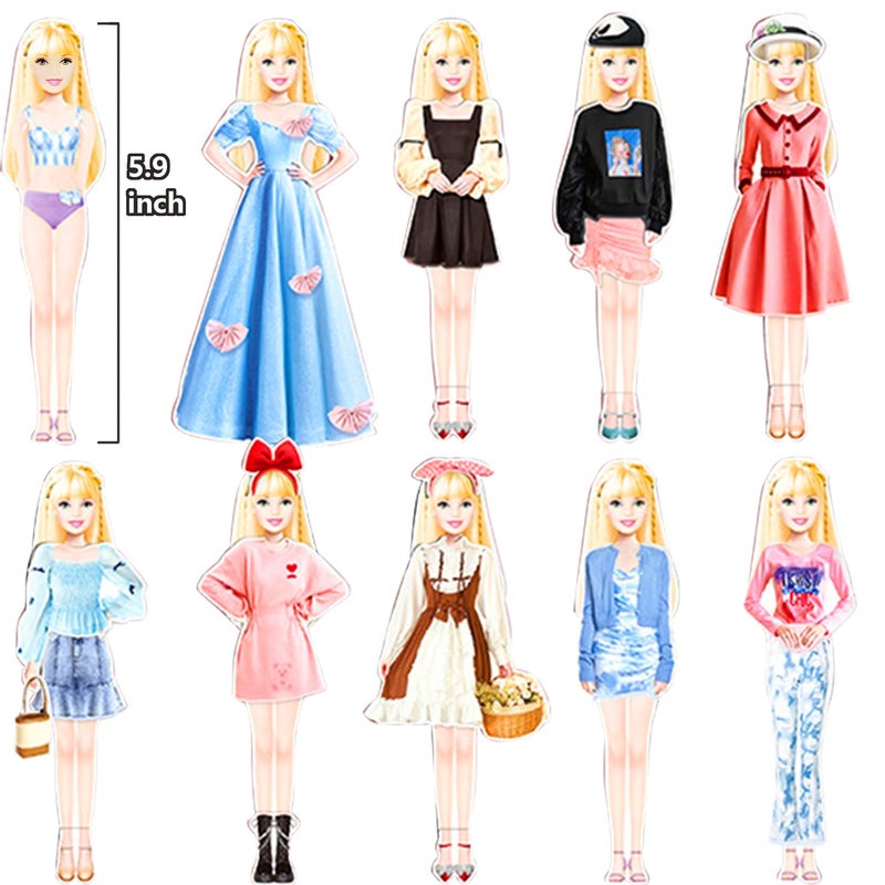 Daniel Axel Magnetic Princess Dress Up Paper Doll Pretend Play Toys Magnet People Clothes Puzzles Game for 3+ Year Old Girls Toddler,Preschool Learning Created Imagine Set Birthday Gift (B Set) - Image 4