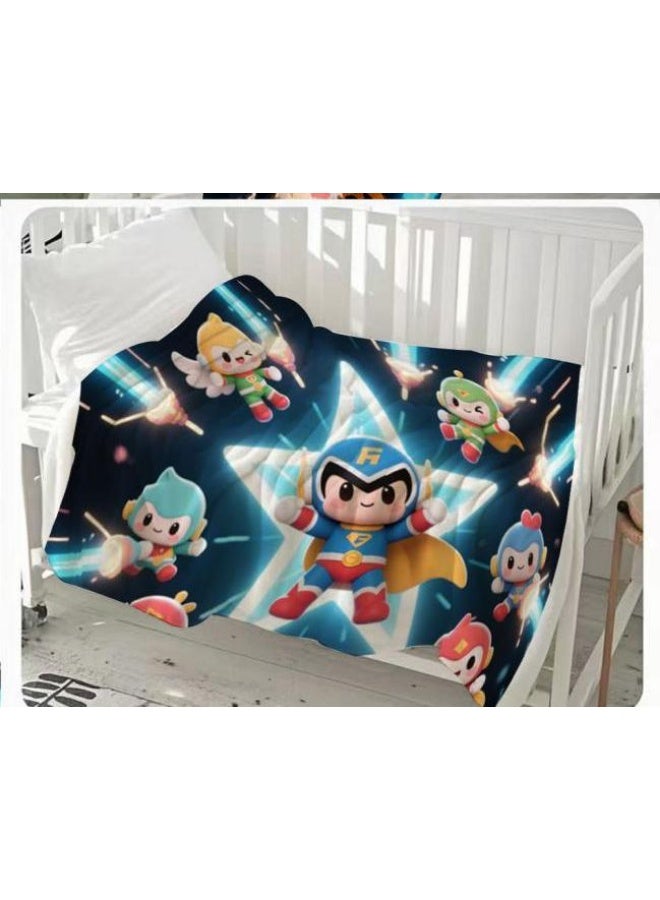 general Children's or student cartoon flannel thin blanket (warm and comfortable, suitable for sleep, games) 100cm*150cm - 298 - Image 3