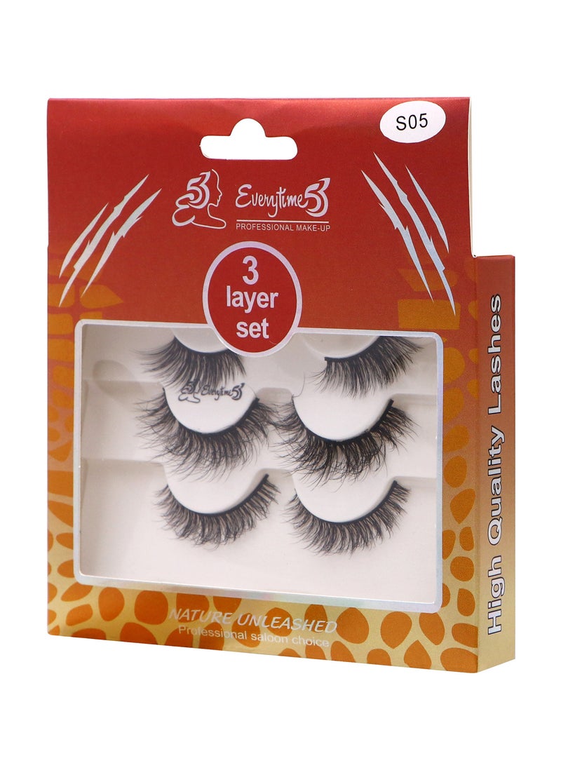 Everytime53 Women's 3 Layer Set Eye Lashes - S05 - Image 2