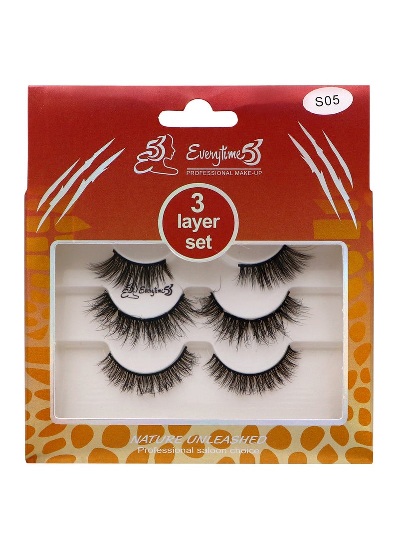 Everytime53 Women's 3 Layer Set Eye Lashes - S05 - Image 1