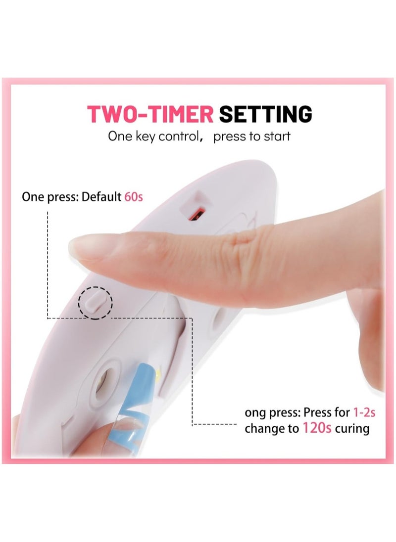 Aokitec - UV Light for Nails - Mini UV LED Nail Lamp Portable Nail Dryer for UV Gel Polish Nail Glue Gel Mouse Shape Small Size with USB Cable for Curing All Nail Gels (MULTI COULER) Home DIY Mani - Image 1