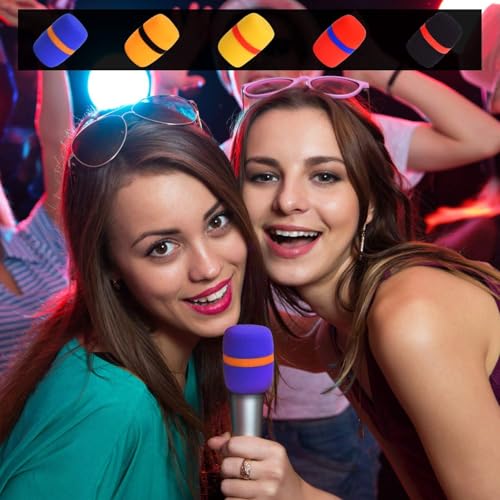 kh Colorful Foam Mic Cover Handheld Microphone Windscreen, Foam Mic Windscreen with Color Ring for Mic Noise Reduction, Sponge Foam Cover Shield Protection for Most Standard Mic (Pack of 5) - Image 4