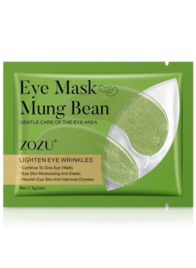 Zozu 10 Pcs Eye Mask Set Mung Bean Firming Moisturizing Crystal Eye Mask Replenish Moisture Reduce Wrinkle Eye Care Mask for Women and Men Hydrating Skincare Eye Mask Sheet - Image 1