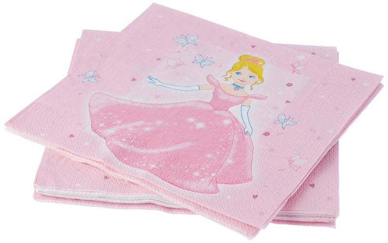 Party princess print party napkins set, 33 x 33 cm, 866228/12 multi color set of 12 - Image 2