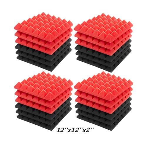 TECHBLAZE 100 Pcs Sound Proof Acoustic Foam Panels High Density Sound Absorbing Wall Sheet 12"x12"x2" Sound 3D Pyramid Tiles Noise Reduction Treatment for Studio Gaming Podcast - Image 2