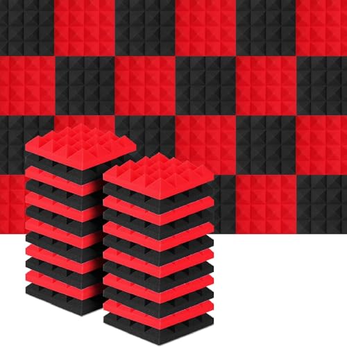 TECHBLAZE 100 Pcs Sound Proof Acoustic Foam Panels High Density Sound Absorbing Wall Sheet 12"x12"x2" Sound 3D Pyramid Tiles Noise Reduction Treatment for Studio Gaming Podcast - Image 1