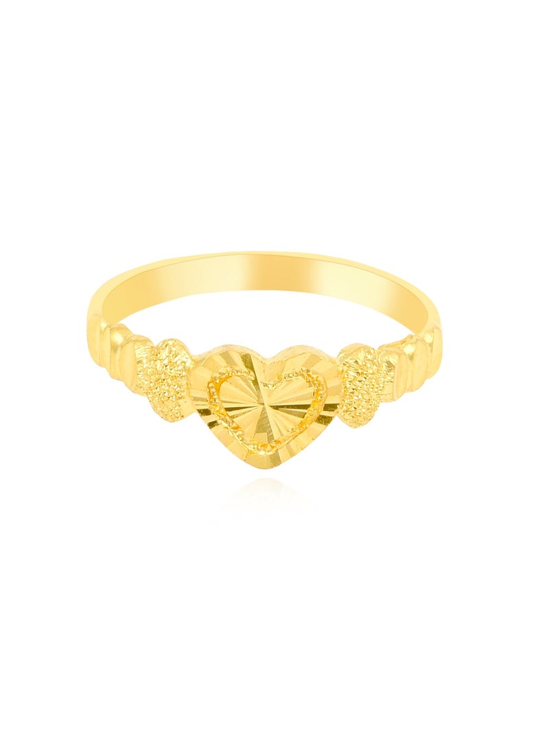 BAFLEH JEWELLERY A Perfect Gift: 22kt Heart-Shaped Yellow Gold Ring for Little Ones - Image 2