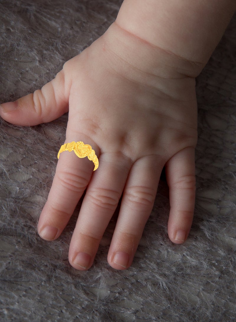 BAFLEH JEWELLERY A Perfect Gift: 22kt Heart-Shaped Yellow Gold Ring for Little Ones - Image 3