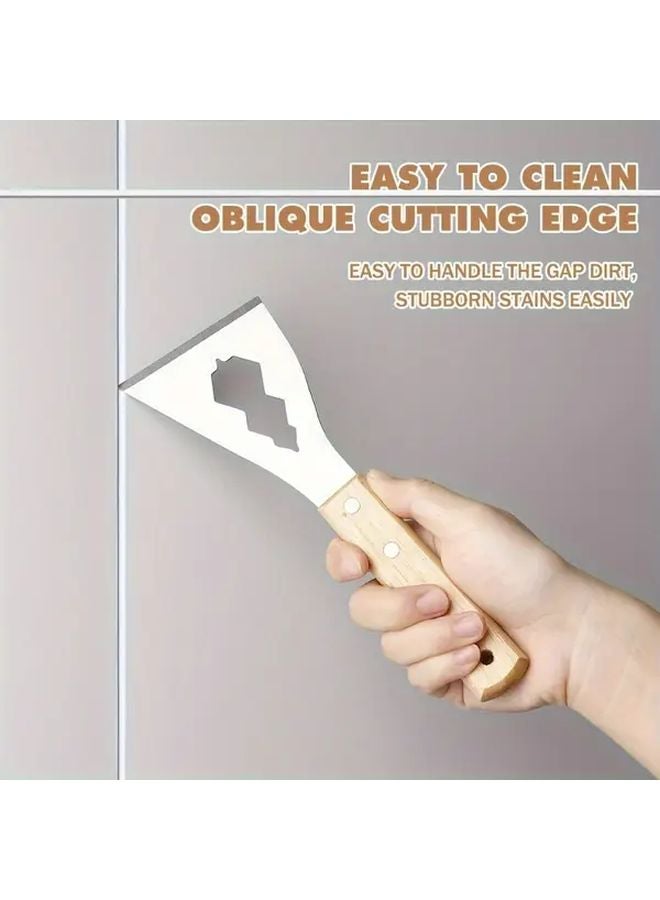1pc Heavy Duty Stainless Steel Scraper Tool Serrated Edge Ergonomic Grip - Image 5