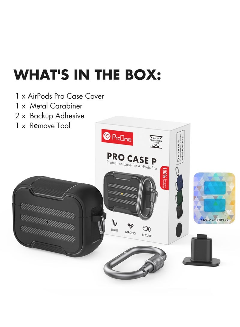 ProOne ProOne Pro Case 3 Protective Case for AirPods 3 – Drop Protection, Impact-Resistant TPU, Lightweight with Metal Ring, Carabiner & Adhesive Backup  - Image 2
