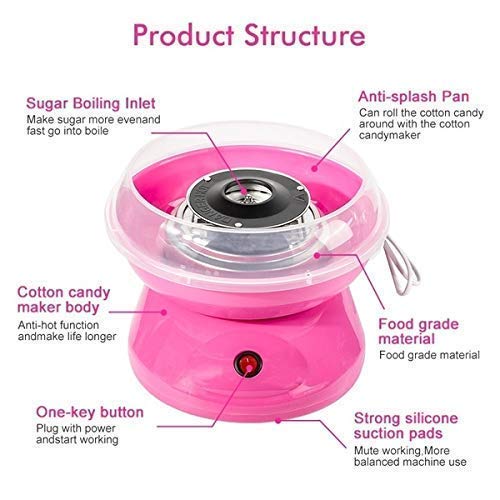 NESTIC Cotton Candy Maker, Mini Sweet Automatic Cotton Candy Machine Hard and Countertop Floss Maker Home DIY Sweets Makers for Kids - Image 3
